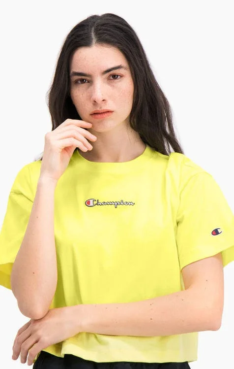 Футболка укороченная женская Champion Script Logo Cropped Boxy T-shirt