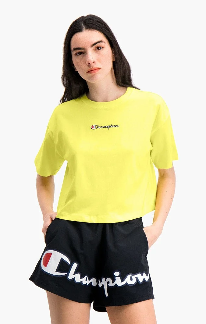 Футболка укороченная женская Champion Script Logo Cropped Boxy T-shirt