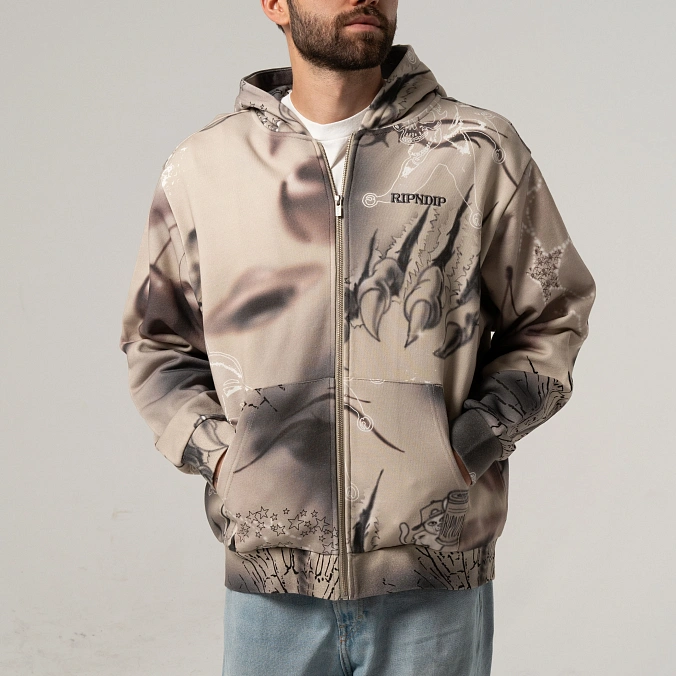 Толстовка RIPNDIP Stargazing Zip Up Hoodie Off White