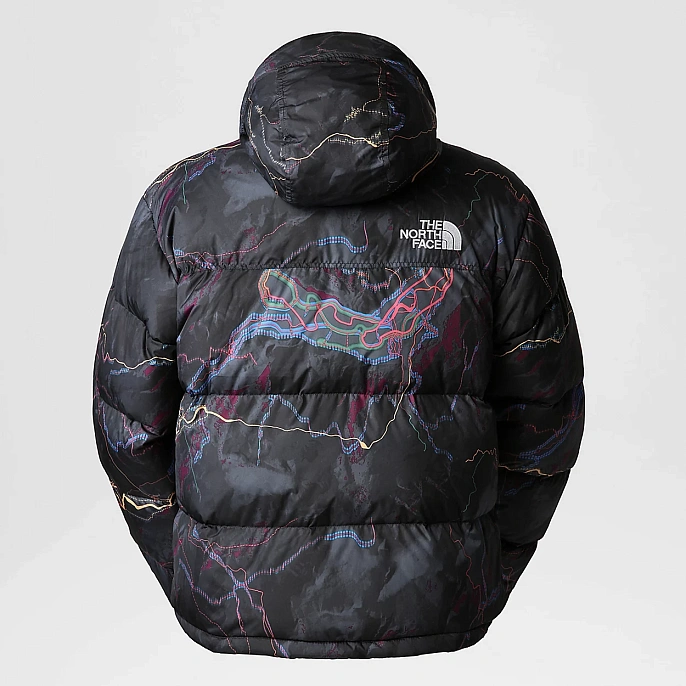 Пуховик мужской The North Face 1996 Retro Nuptse Jacket TNF Black Trail Glow Print