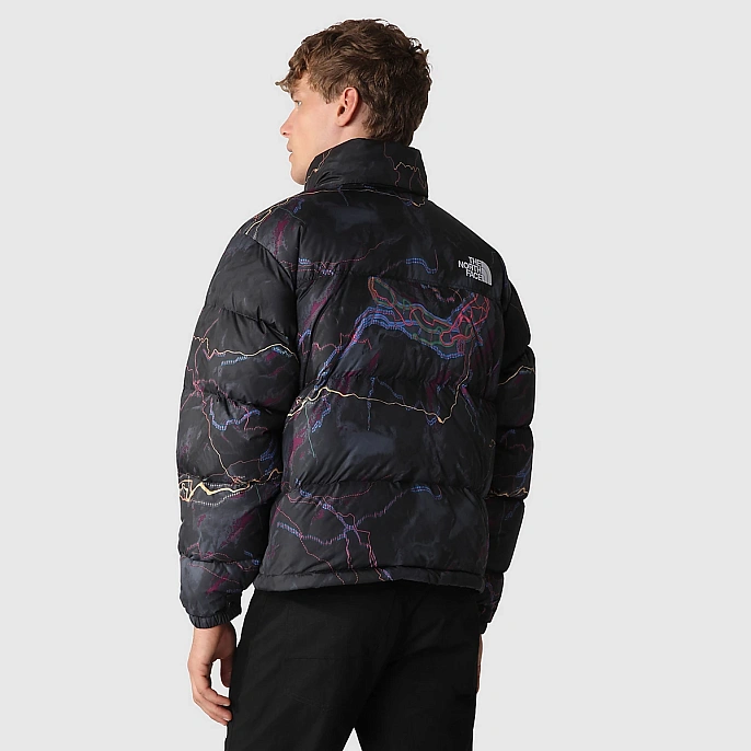 Пуховик мужской The North Face 1996 Retro Nuptse Jacket TNF Black Trail Glow Print