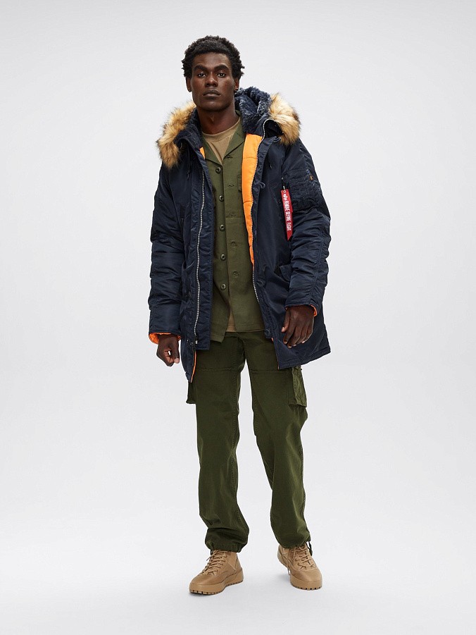 Мужская куртка парка Alpha Industries Slim Fit N-3B Parka Replica Blue / Orange