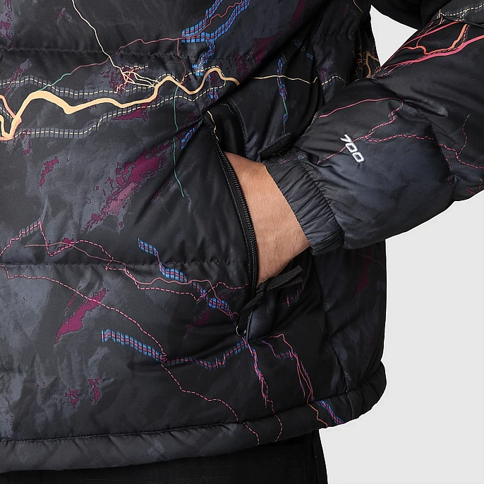 Пуховик мужской The North Face 1996 Retro Nuptse Jacket TNF Black Trail Glow Print